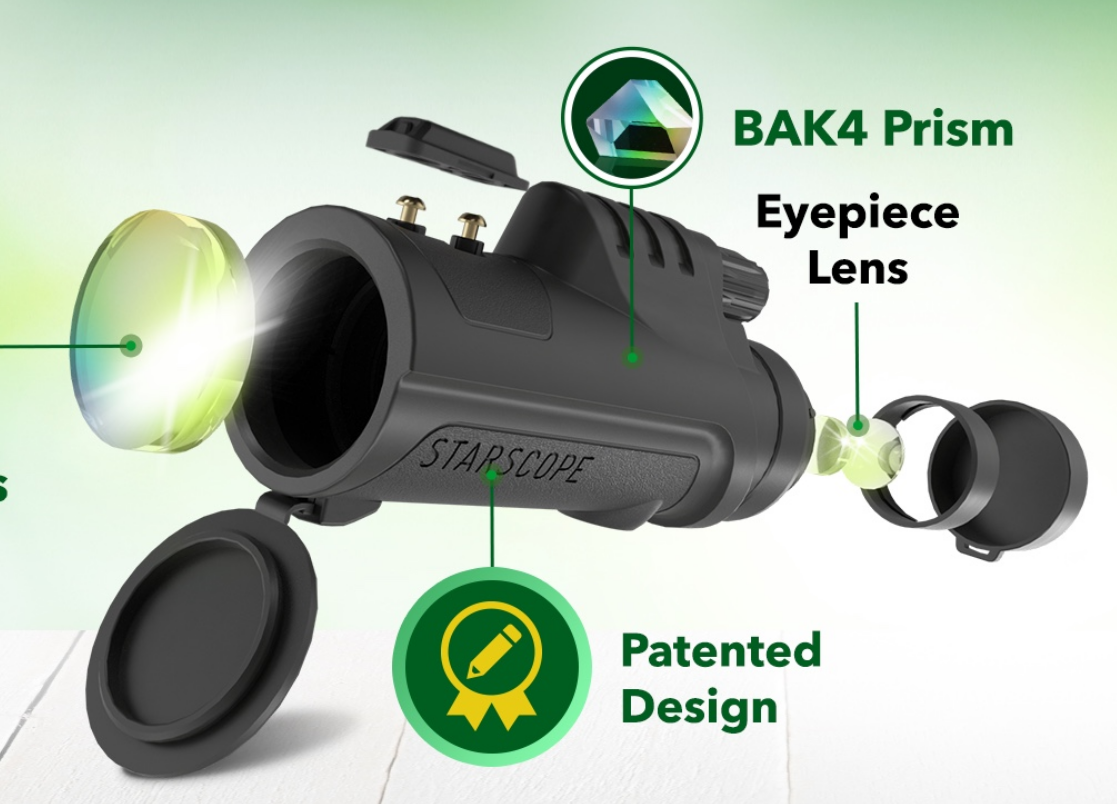 Binocular with green highlights
