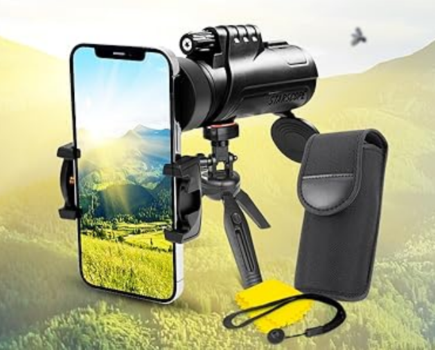 Phone with attached telescope